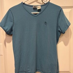 The North Face Teal V-Neck T-Shirt, Size Large